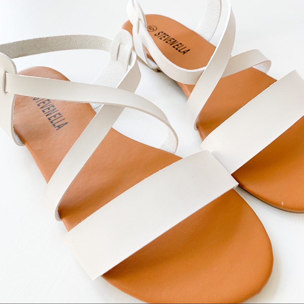 Steven Ella White Cross-Strap Sanda B16509 - Picture 6 of 7
